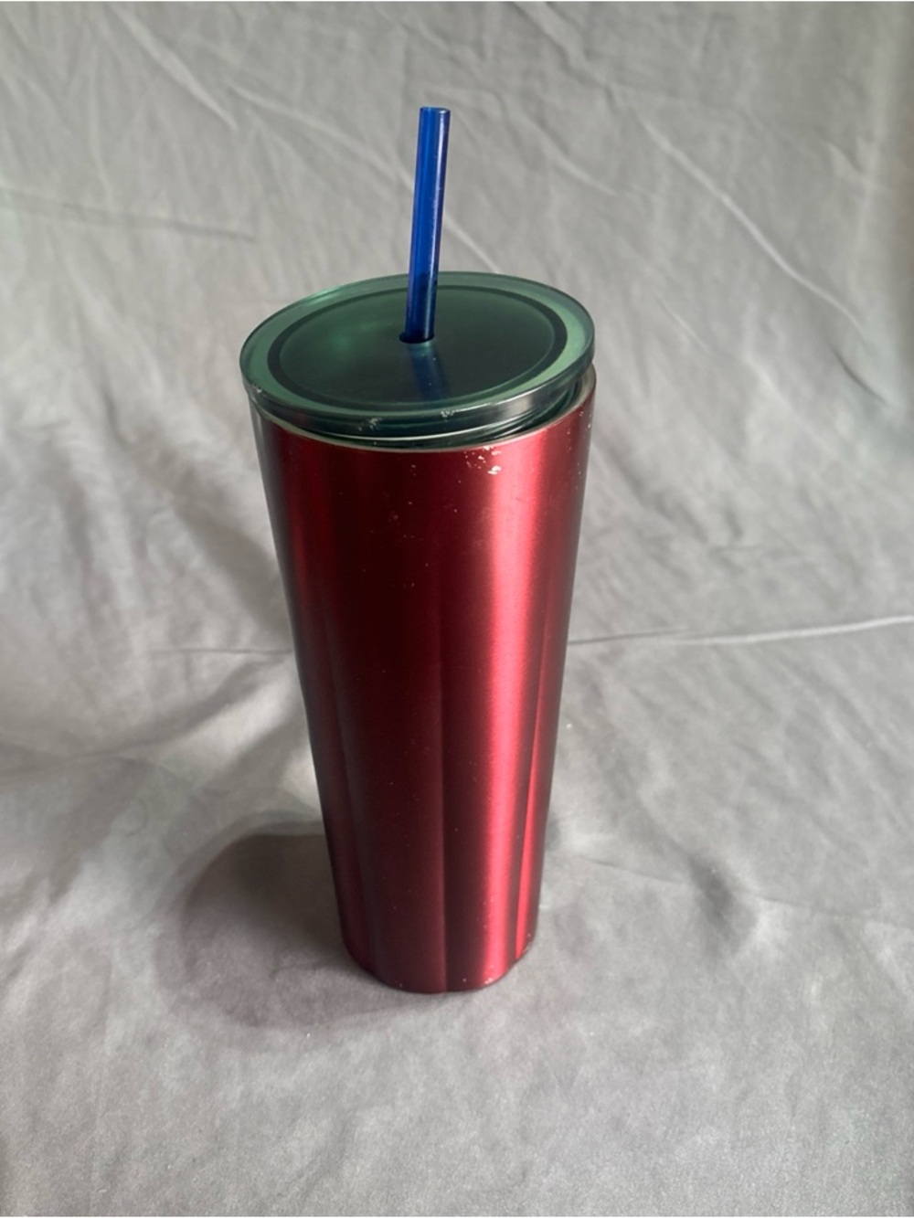 STARBUCKS 2021 Fall Stainless Steel Green Maroon Cold Cup Tumbler 24oz